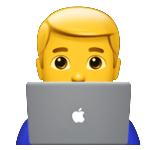 emoji de um empreendedor em computador